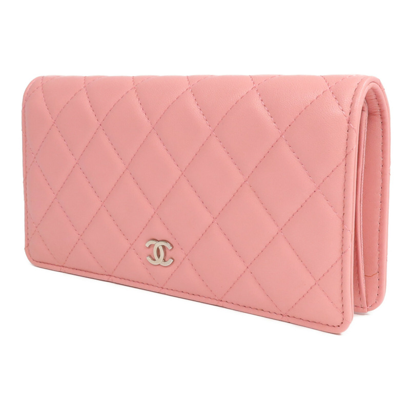 CHANEL 羊皮皮革Long Wallet銀扣長錢包-2