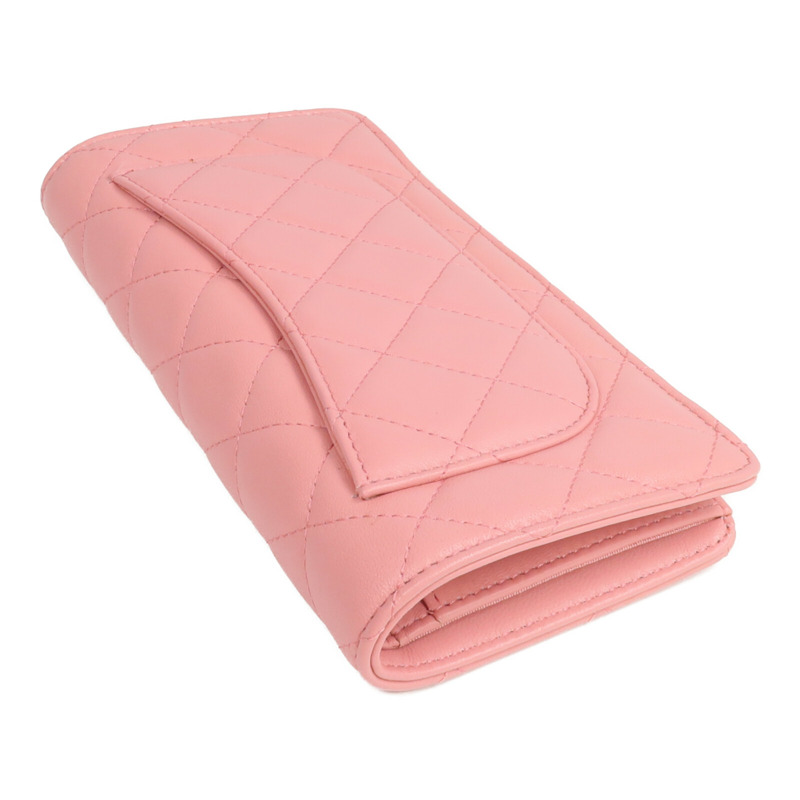 CHANEL 羊皮皮革Long Wallet銀扣長錢包-4