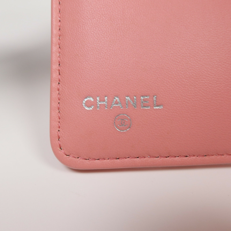 CHANEL 羊皮皮革Long Wallet銀扣長錢包-12