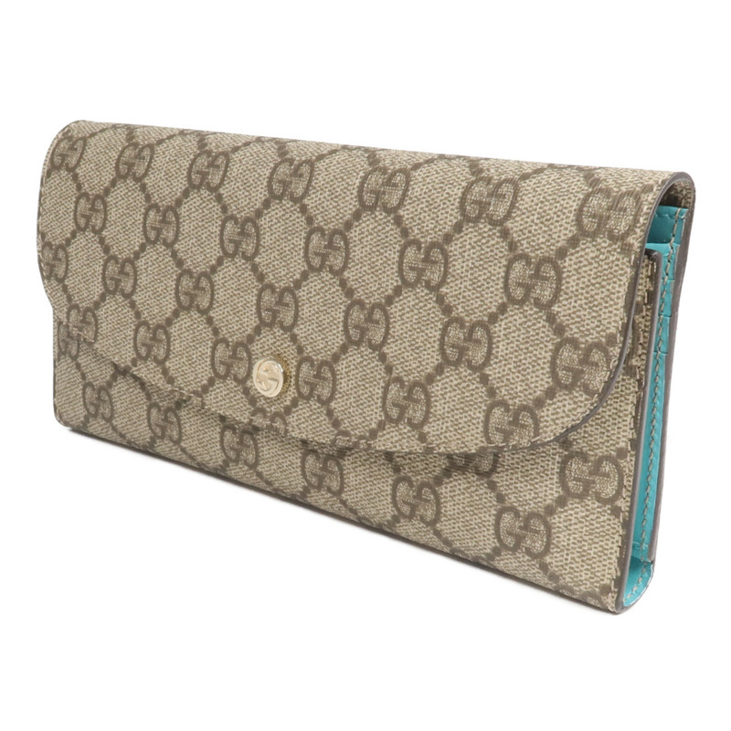 GUCCI 塗層帆布Long Wallet金扣長錢包-2