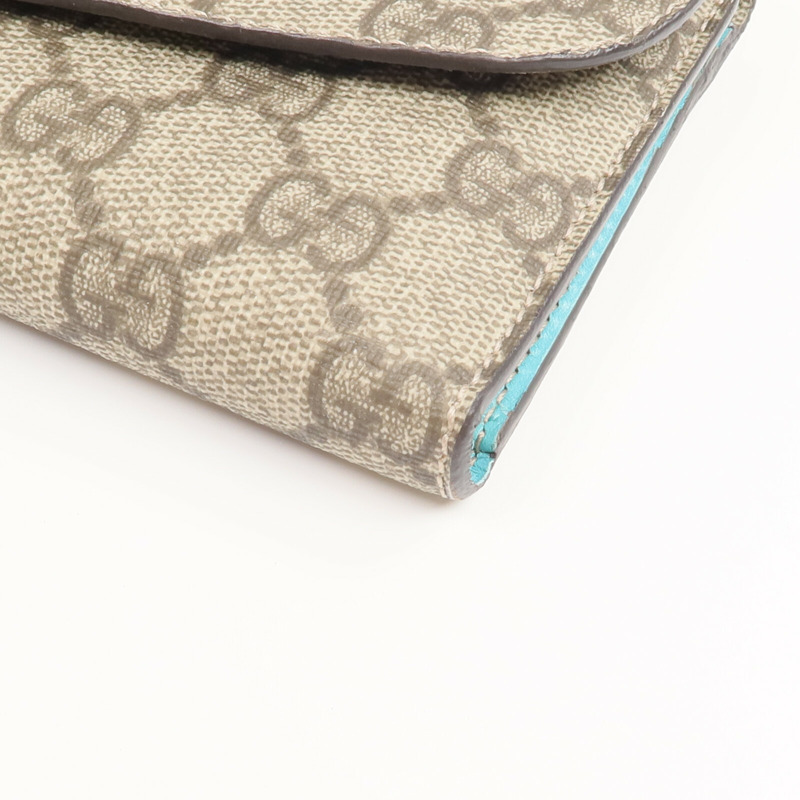 GUCCI 塗層帆布Long Wallet金扣長錢包-5