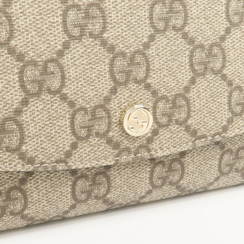 GUCCI 塗層帆布Long Wallet金扣長錢包-9