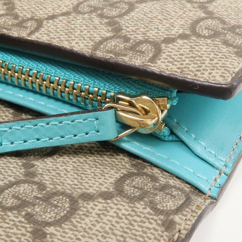 GUCCI 塗層帆布Long Wallet金扣長錢包-12