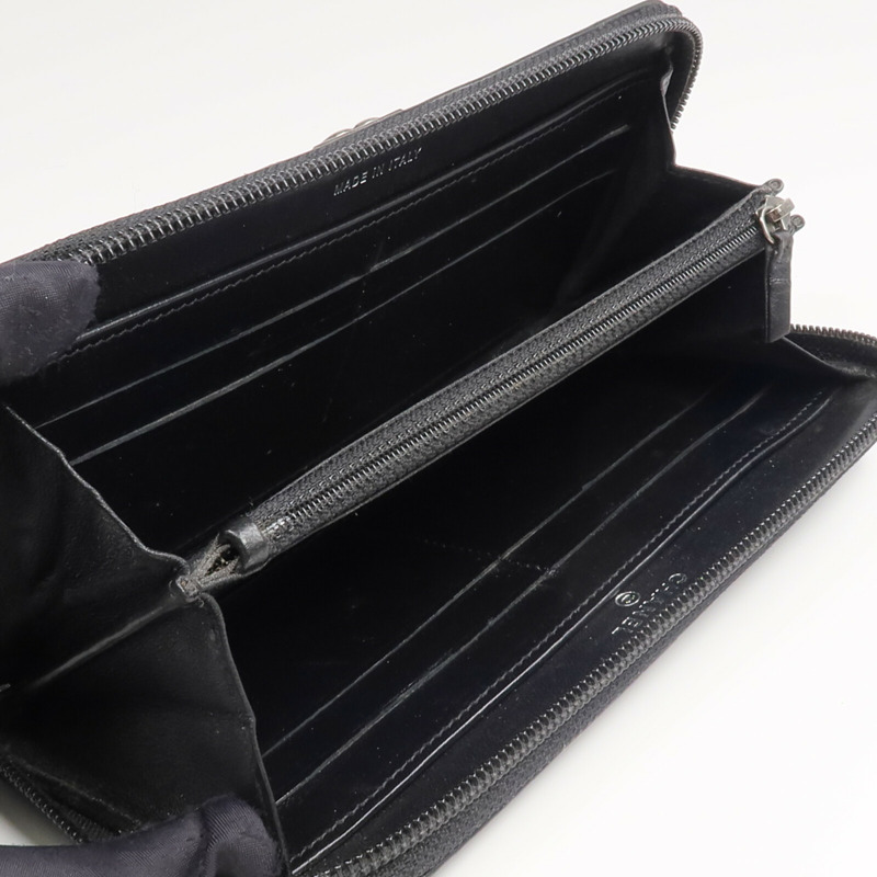 CHANEL 羊皮皮革Boy Long Wallet銀扣長錢包-12