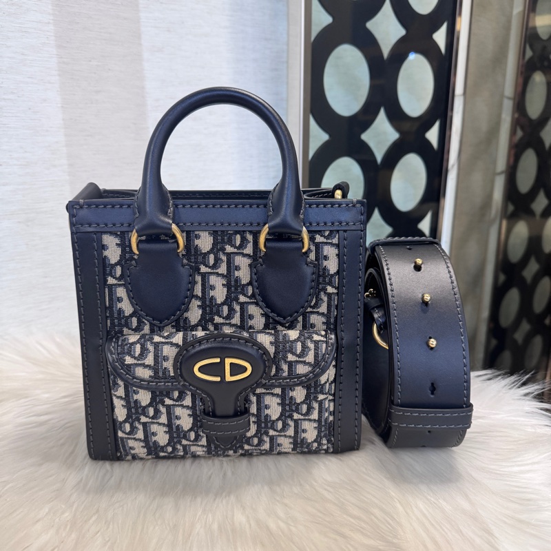 Dior 老花緹花布Mini托特包 可手提可斜背-1