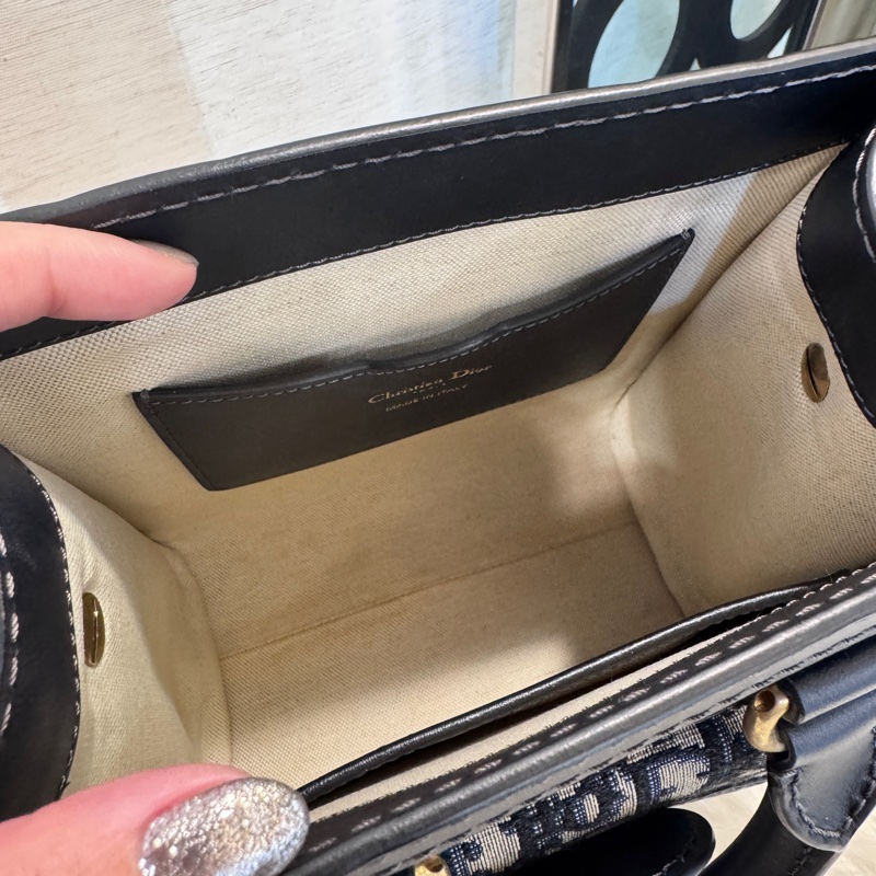 Dior 老花緹花布Mini托特包 可手提可斜背-10