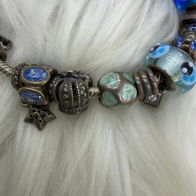 這是一條Pandora 藍色風格的經典蛇骨錬-1