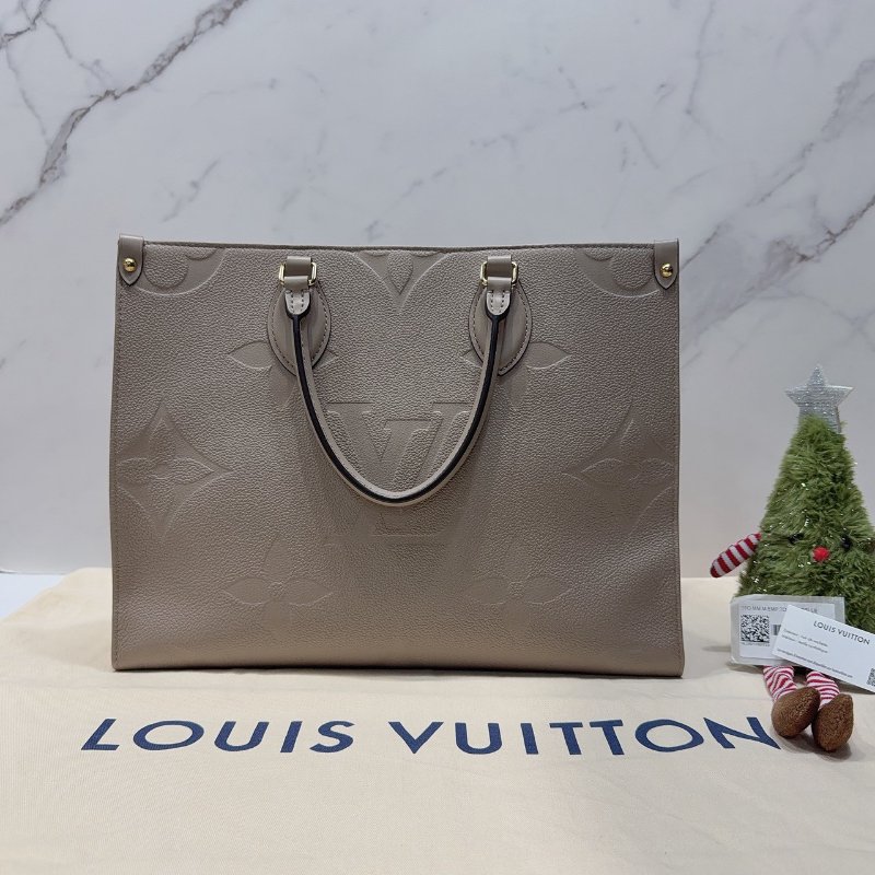 LV OnTheGo MM大象灰皮革托特包-0
