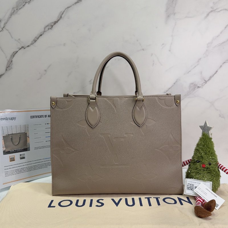 LV OnTheGo MM大象灰皮革托特包-0