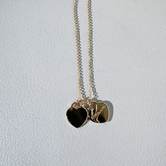 tiffany蒂芙尼18k玫瑰金雙心項鍊 tiffany ，Return to tiffany-1