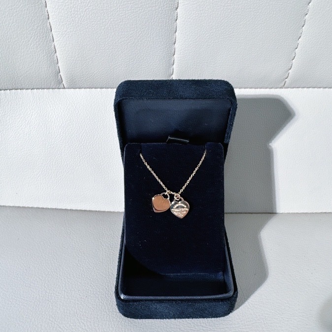 tiffany蒂芙尼18k玫瑰金雙心項鍊 tiffany ，Return to tiffany-4