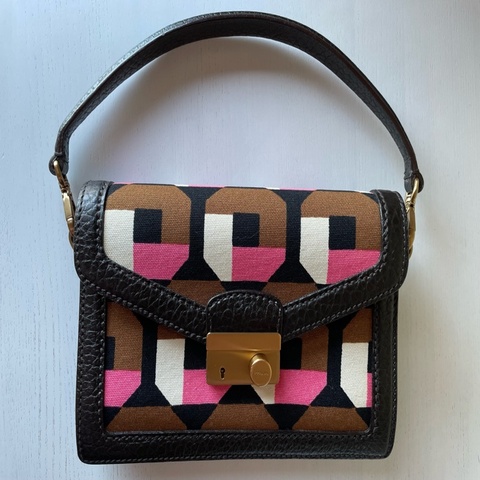 Prada手提晚宴包 可肩背Prada Odette Geometric Print Bag它以幾何圖案設計為特色