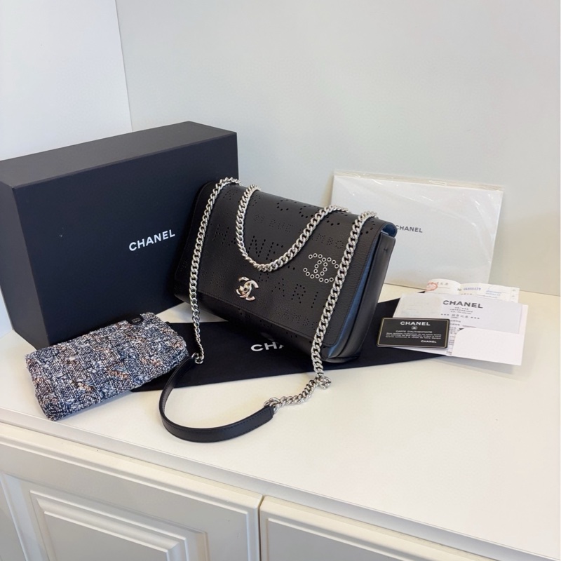 ✨Chanel 限定鏤空 CF鏈條包 老佛爺之作 99新 大全套🖤-3