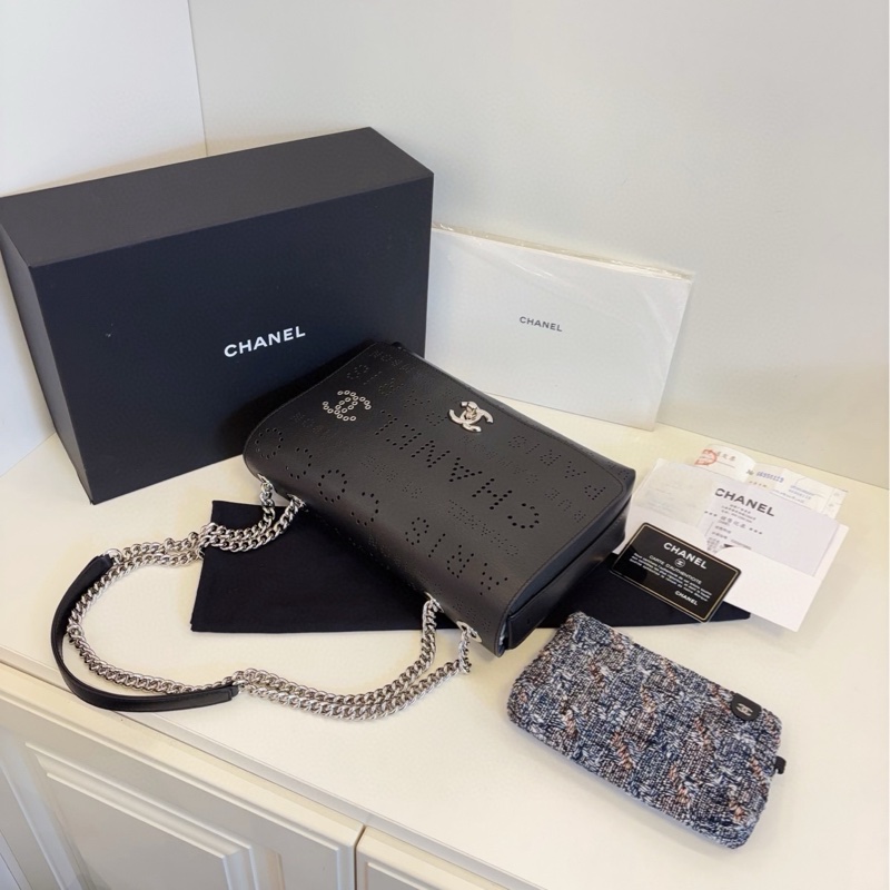 ✨Chanel 限定鏤空 CF鏈條包 老佛爺之作 99新 大全套🖤-6