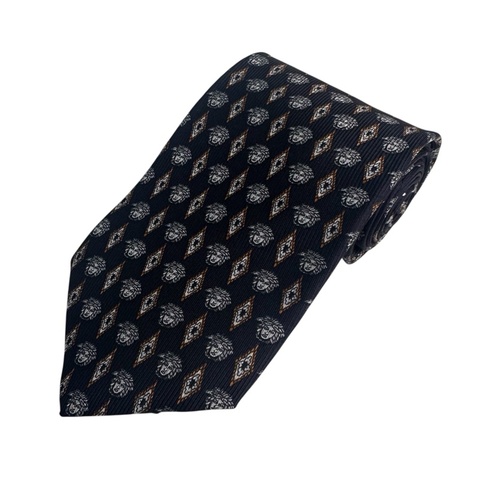 VERSACE 經典美杜莎菱格領帶 領結 絲綢（中古）