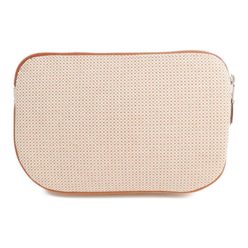 HERMES 帆布Echappee Case銀扣手拿包-1