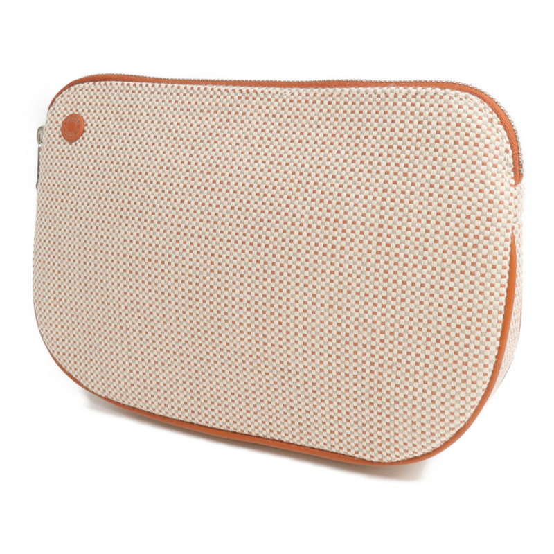 HERMES 帆布Echappee Case銀扣手拿包-2