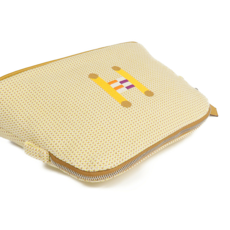 HERMES 帆布Bolide Crazy H銀扣手拿包-4