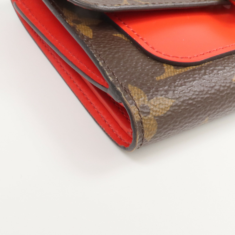 LOUIS VUITTON Monogram Flower Lock金扣錢包-7