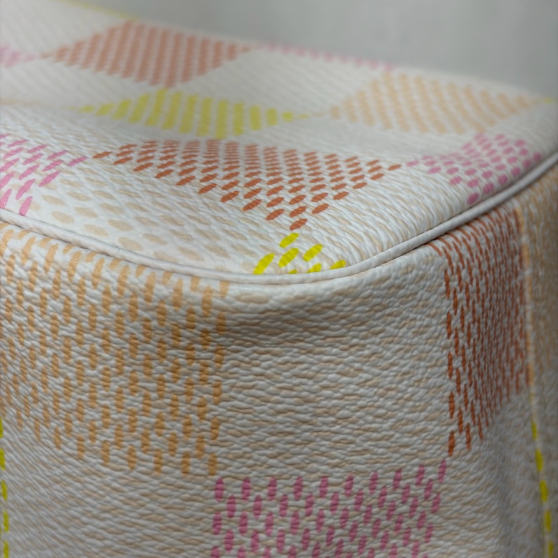 LV N40668 Neverfull MM 白色格紋 托特購物包 肩背包-11