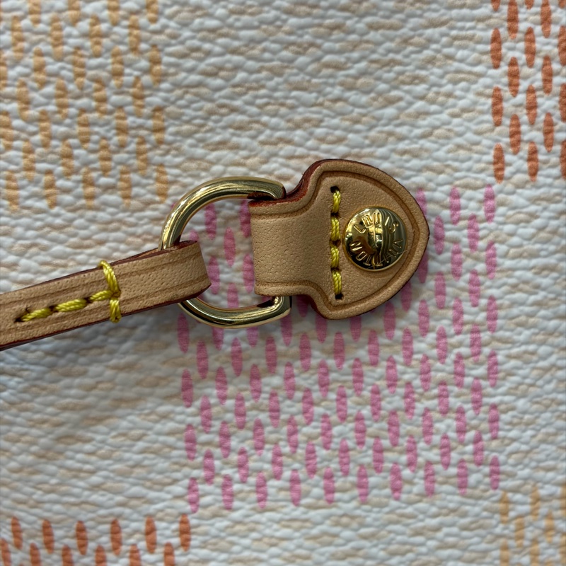 LV N40668 Neverfull MM 白色格紋 托特購物包 肩背包-15