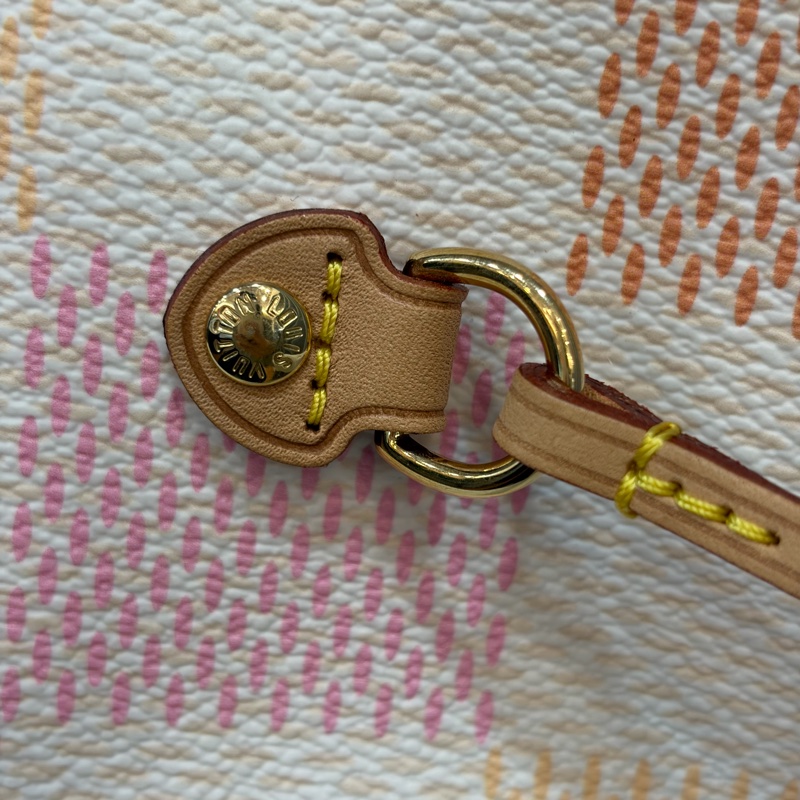 LV N40668 Neverfull MM 白色格紋 托特購物包 肩背包-16