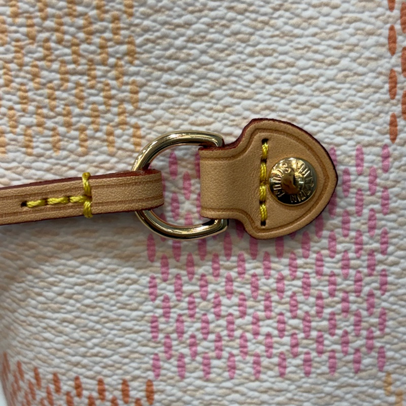 LV N40668 Neverfull MM 白色格紋 托特購物包 肩背包-22