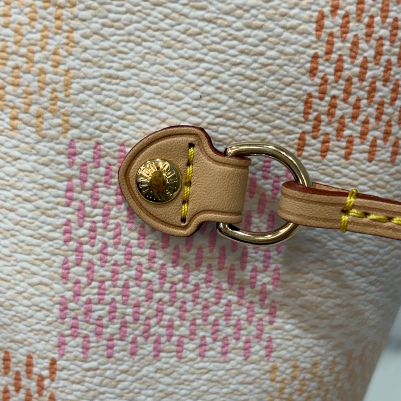 LV N40668 Neverfull MM 白色格紋 托特購物包 肩背包-23