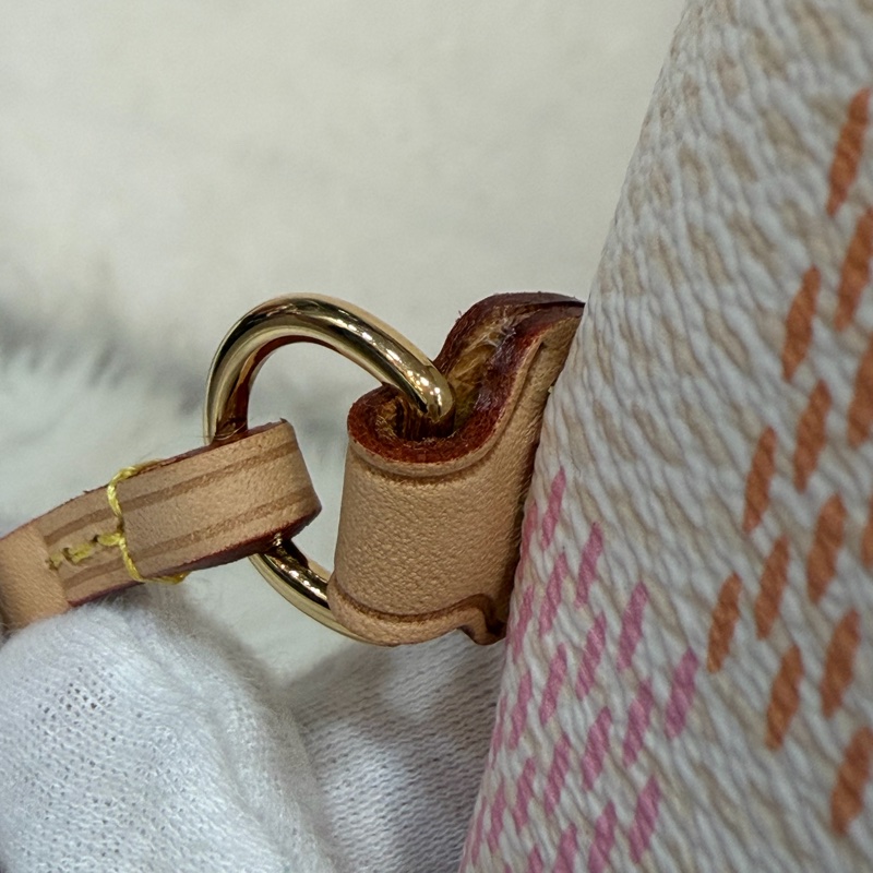 LV N40668 Neverfull MM 白色格紋 托特購物包 肩背包-25