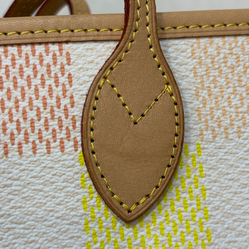 LV N40668 Neverfull MM 白色格紋 托特購物包 肩背包-28