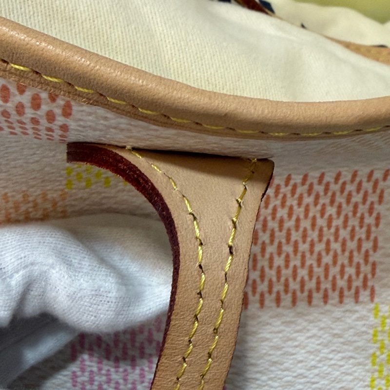 LV N40668 Neverfull MM 白色格紋 托特購物包 肩背包-33