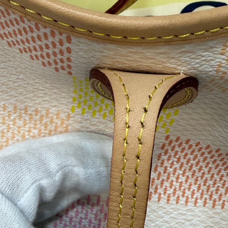 LV N40668 Neverfull MM 白色格紋 托特購物包 肩背包-35