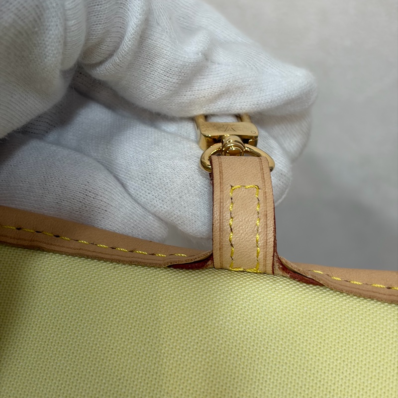 LV N40668 Neverfull MM 白色格紋 托特購物包 肩背包-43