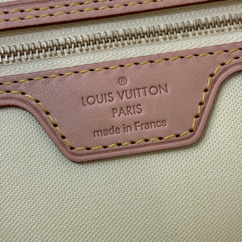 LV N40668 Neverfull MM 白色格紋 托特購物包 肩背包-47