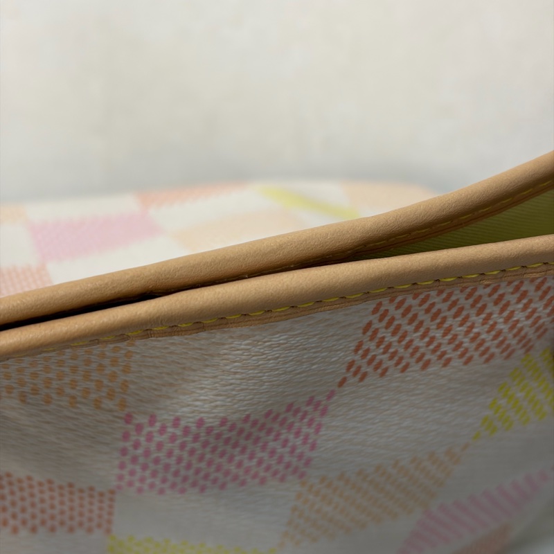 LV N40668 Neverfull MM 白色格紋 托特購物包 肩背包-52