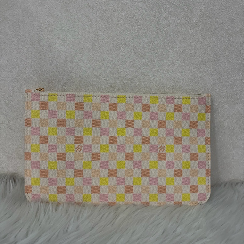 LV N40668 Neverfull MM 白色格紋 托特購物包 肩背包-55