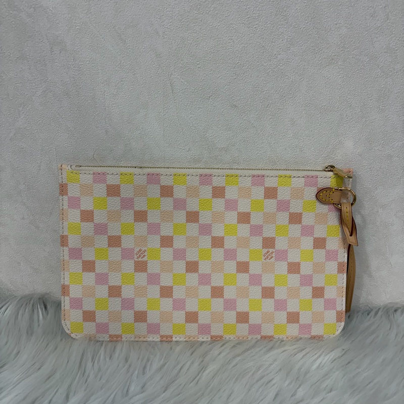 LV N40668 Neverfull MM 白色格紋 托特購物包 肩背包-56