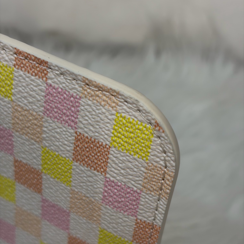 LV N40668 Neverfull MM 白色格紋 托特購物包 肩背包-62