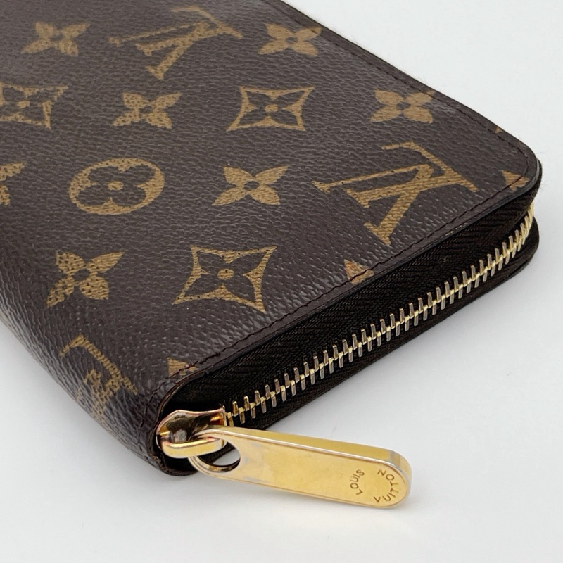 「JL精品代購」LV棕色老花拉鏈長錢包-6