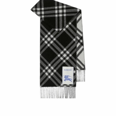 Burberry 男女同款 格紋羊絨圍巾均碼碼168cm*30cm