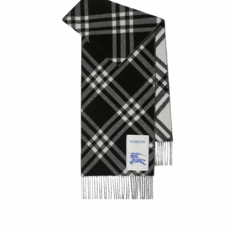 Burberry 男女同款 格紋羊絨圍巾均碼碼168cm*30cm-0