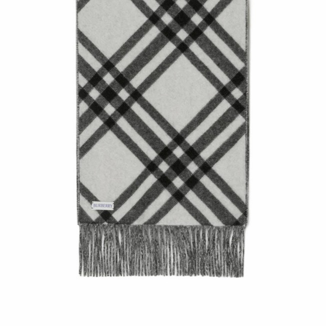 Burberry 男女同款 格紋羊絨圍巾均碼碼168cm*30cm-3