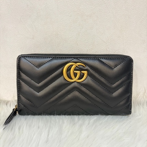 GUCCI 443123 金釦 GG Marmont 拉鍊長夾