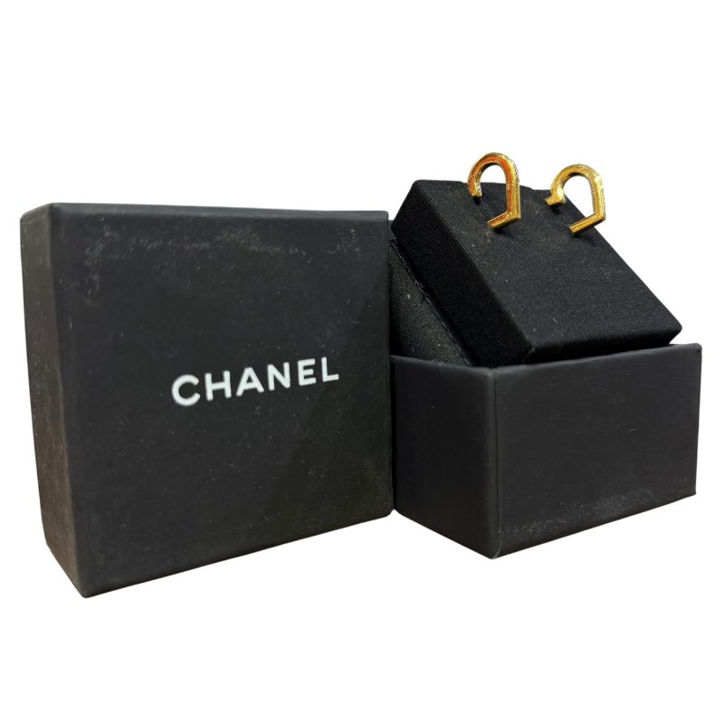 【美收精品】CHANEL金色針式耳環 5-162-2