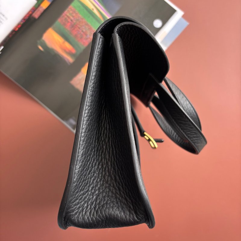 HALZAN 25 櫃上停產很久！::HERMES 愛馬仕:: K刻MINI HALZAN金棕色銀釦斜背肩背包-6