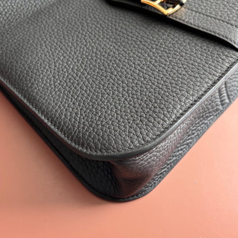 HALZAN 25 櫃上停產很久！::HERMES 愛馬仕:: K刻MINI HALZAN金棕色銀釦斜背肩背包-9