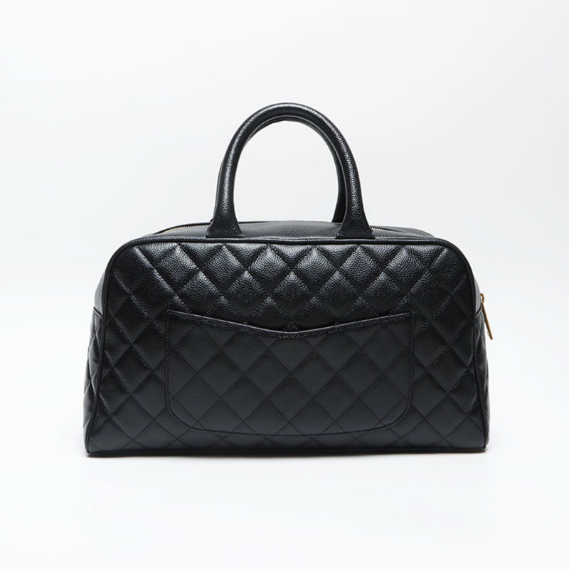 香奈兒魚子醬皮 Coco Mark 波士頓包 黑色 WS13509-1