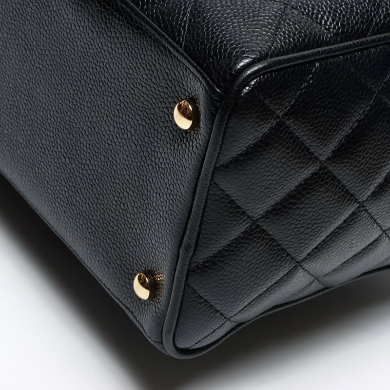 香奈兒魚子醬皮 Coco Mark 波士頓包 黑色 WS13509-5