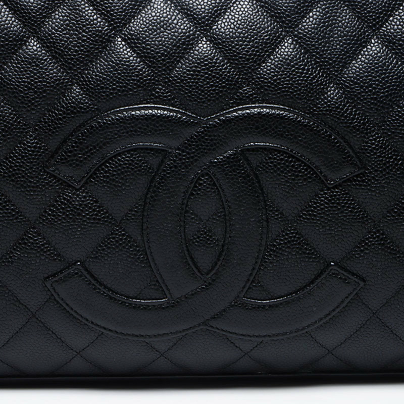 香奈兒魚子醬皮 Coco Mark 波士頓包 黑色 WS13509-7