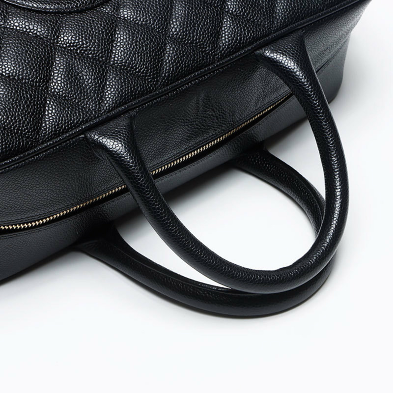 香奈兒魚子醬皮 Coco Mark 波士頓包 黑色 WS13509-12